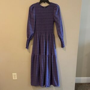 Elegant Purple Long Sleeve Dress
